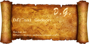 Dósai Gedeon névjegykártya